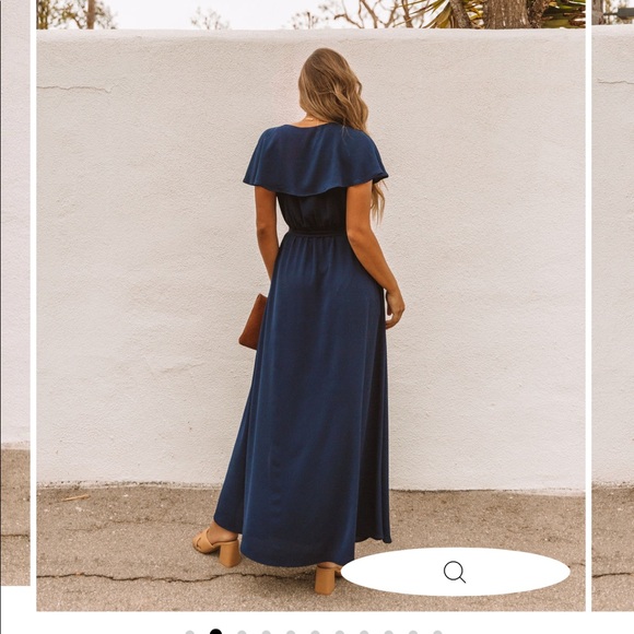 NWOT VICI Collection, LOST IN THE MOMENT MAXI NAVY - Picture 2 of 8